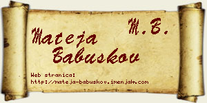 Mateja Babuškov vizit kartica